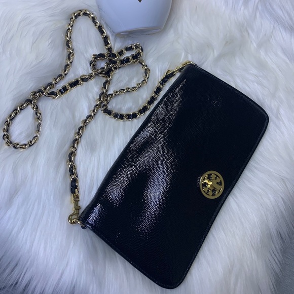 ✨Tory Burch Adalyn Crossbody Turnlock Black Clutch - Picture 12 of 15